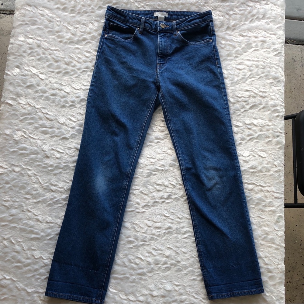 H&M straight leg dark wash blue jeans - Picture 3 of 8